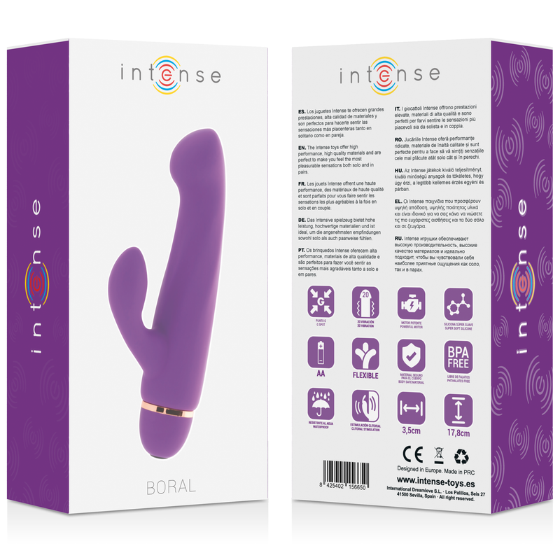 VIBRADOR 20 VELOCIDADES BORAL - INTENSE 17,8CM