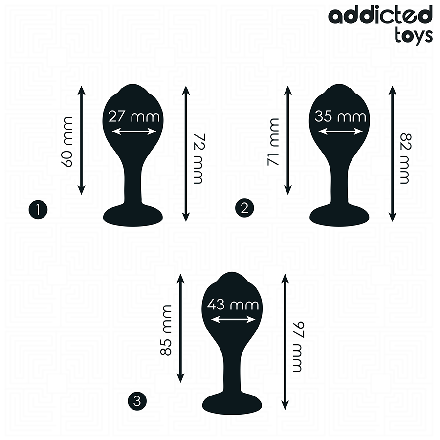 CONJUNTO 3 PLUGS ANAIS PROGRESSIVOS COM JÓIA - ADDICTED TOYS