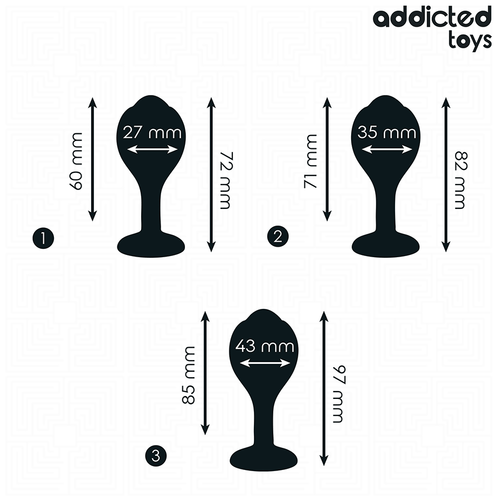 CONJUNTO 3 PLUGS ANAIS PROGRESSIVOS COM JÓIA - ADDICTED TOYS