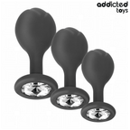 CONJUNTO 3 PLUGS ANAIS PROGRESSIVOS COM JÓIA - ADDICTED TOYS