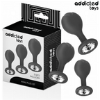 CONJUNTO 3 PLUGS ANAIS PROGRESSIVOS COM JÓIA - ADDICTED TOYS