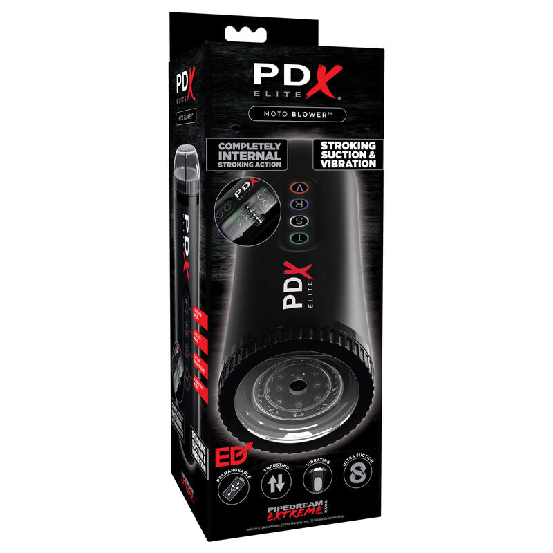 ESTIMULADOR AUTOMÁTICO MOTO BLOWER SUCÇÃO E VIBRAÇÃO - PDX ELITE