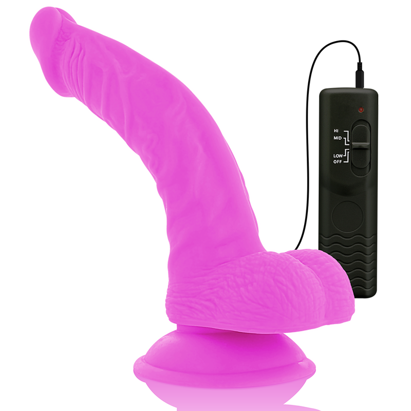 VIBRADOR ROXO COM VENTOSA - DIVERSIA  21.5 CM -O- 4.5 CM