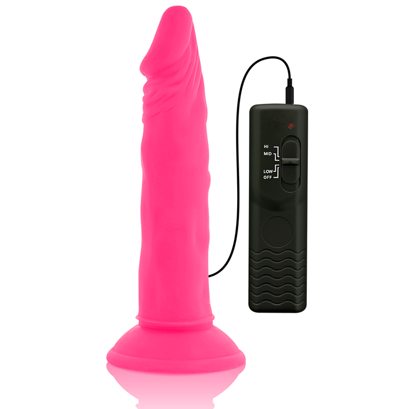VIBRADOR ROSA COM VENTOSA - DIVERSIA 23 CM -O- 4.3 CM