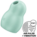 SATISFYER PRO TO GO 1 - VIBRADOR E SUGADOR DE CLITÓRIS VERDE