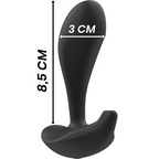BLACK&SILVER - DWAYNE ANAL PLUG SILICONE REMOTE CONTROL