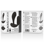 BLACK&SILVER - DWAYNE ANAL PLUG SILICONE REMOTE CONTROL