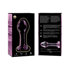 NEBULA SERIES BY IBIZA - MODEL 2 ANAL PLUG BOROSILICATE GLASS PINK 11 CM -O- 3.5 CM