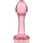 NEBULA SERIES BY IBIZA - MODEL 2 ANAL PLUG BOROSILICATE GLASS PINK 11 CM -O- 3.5 CM