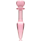 NEBULA SERIES BY IBIZA - MODEL 7 ANAL PLUG BOROSILICATE GLASS PINK 13.5 CM -O- 3 CM