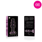 NEBULA SERIES BY IBIZA - MODEL 1 ANAL PLUG BOROSILICATE GLASS PINK 10.5 CM -O- 3 CM