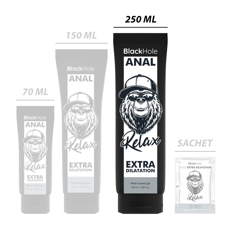GEL RELAXANTE ANAL À BASE DE ÁGUA -BLACK HOLE 250ML