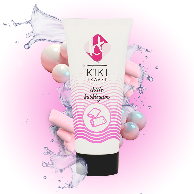 LUBRICANTE À BASE DE ÁGUA PASTILHA ELÁSTICA MORANGO - KIKI TRAVEL 50 ML