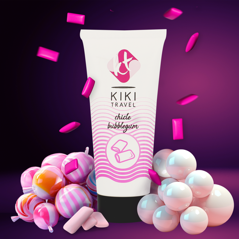 LUBRICANTE À BASE DE ÁGUA PASTILHA ELÁSTICA MORANGO - KIKI TRAVEL 50 ML