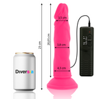 VIBRADOR ROSA COM VENTOSA - DIVERSIA 23 CM -O- 4.3 CM