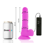 VIBRADOR ROXO COM VENTOSA - DIVERSIA 20.5 CM -O- 4.2 CM