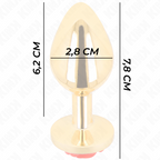 PLUG ANAL DOURADO COM ROSA VERMELHA - KINK -  TAMANHO S