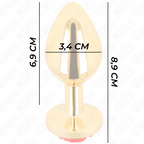 PLUG ANAL DOURADO COM ROSA VERMELHA - KINK - TAMANHO M