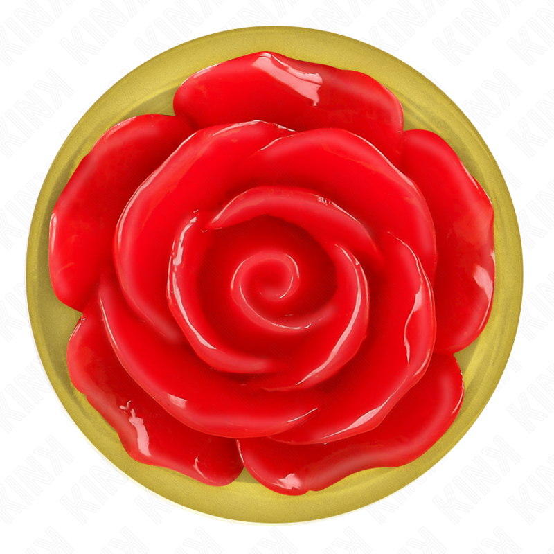 PLUG ANAL DOURADO COM ROSA VERMELHA - KINK - TAMANHO M