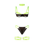 CONJUNTO LINGERIE VERDE FLUORESCENTE - SUBLIME