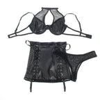 CONJUNTO DE LINGERIE EFEITO PELE E MESH - SUBBLIME S/M