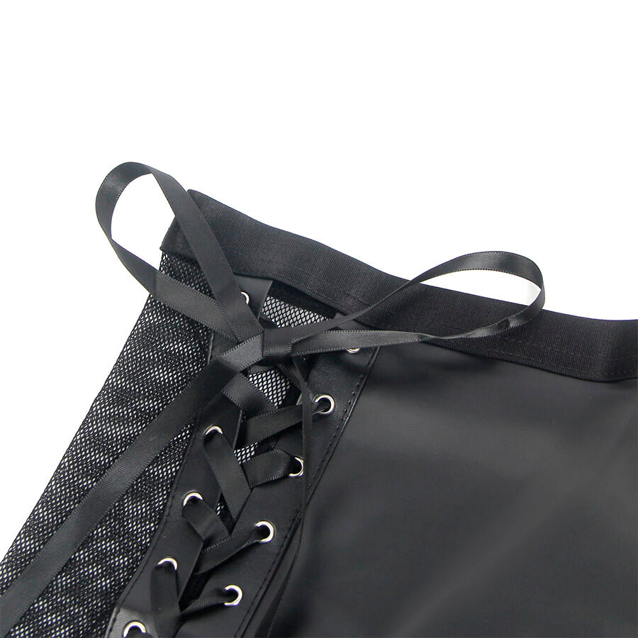 CONJUNTO DE LINGERIE EFEITO PELE E MESH - SUBBLIME L/XL