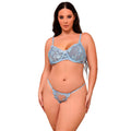 CONJUNTO DE LINGERIE COM RENDA FLORAL AZUL - SUBBLIME L/XL
