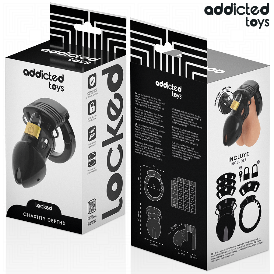 GAIOLA DE CASTIDADE AJUSTÁVEL 7,5CM - ADDICTED TOYS