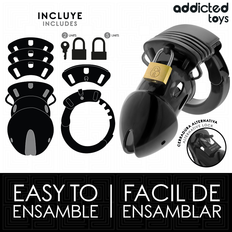 GAIOLA DE CASTIDADE AJUSTÁVEL 7,5CM - ADDICTED TOYS