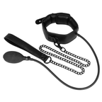 COLEIRA INFLÁVEL BDSM COM CORRENTE - FETISH SUBMISSIVE