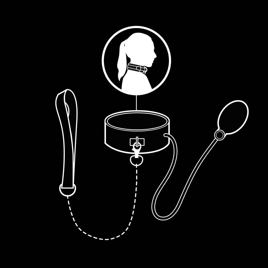 COLEIRA INFLÁVEL BDSM COM CORRENTE - FETISH SUBMISSIVE
