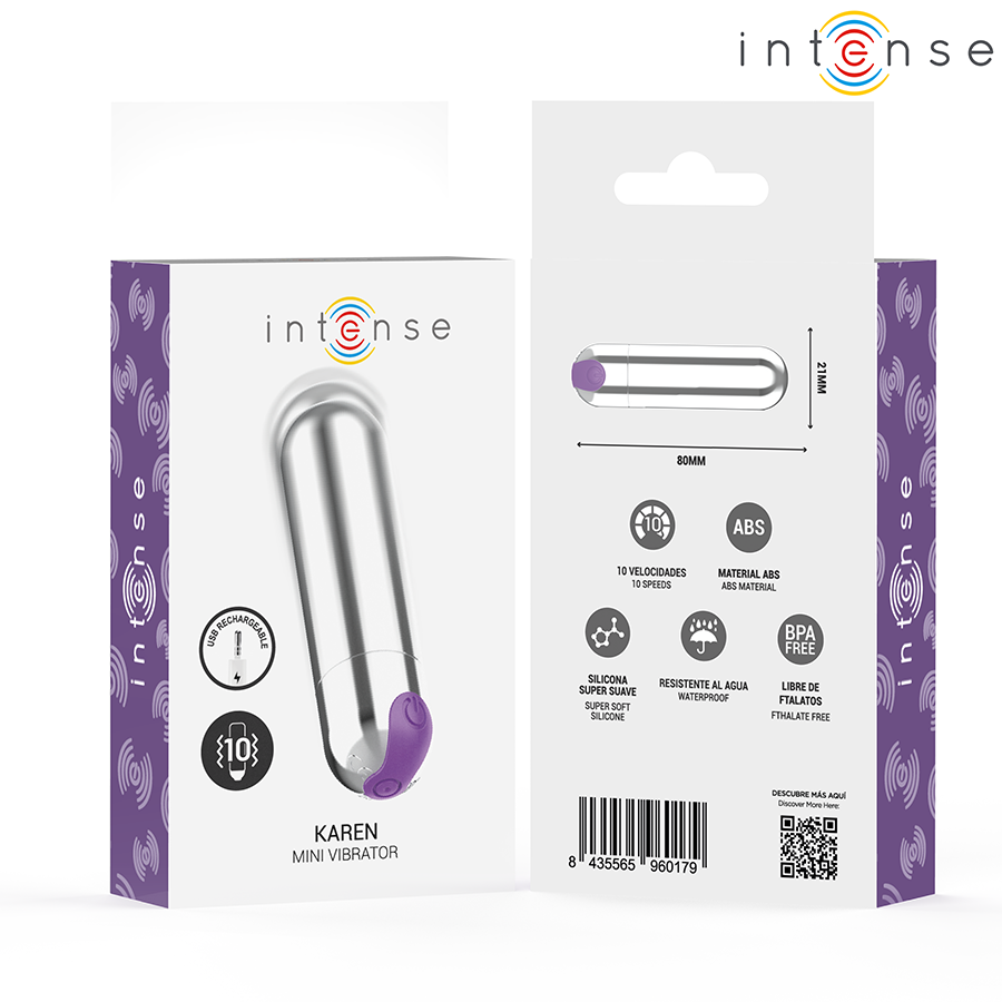 MINI VIBRADOR RECARREGÁVEL KAREN - INTENSE