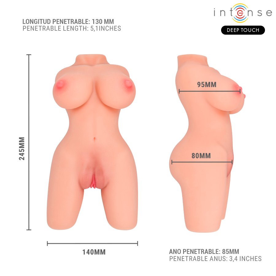 TORSO DE ESTIMULAÇÃO REALISTA TPE JESSE - INTENSE