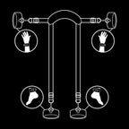 FETISH SUBMISSIVE - MASTER POSITION WITH 4 NOPRENE-LINED HANDCUFFS